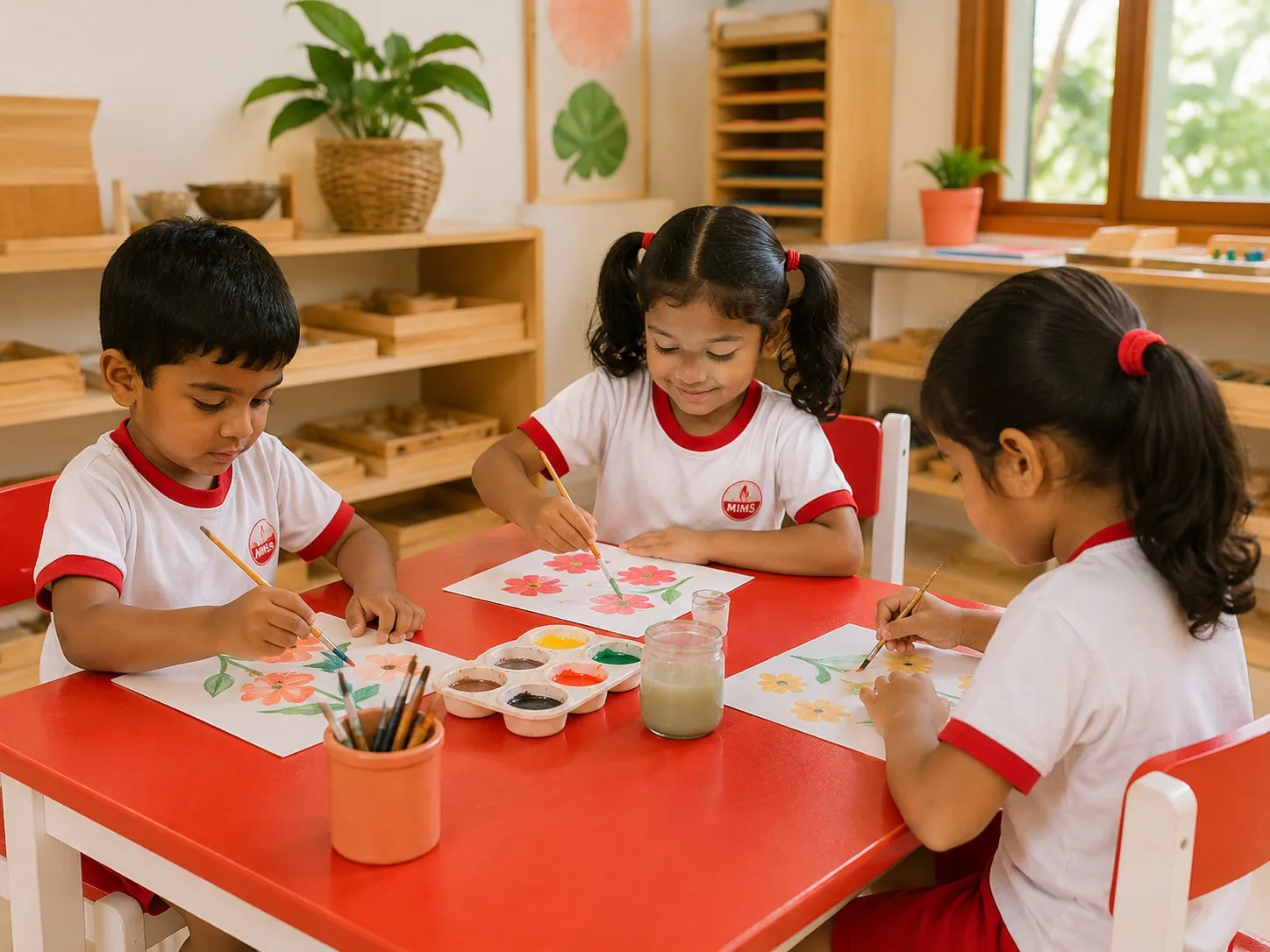 A child absorbed in creative art at MIMS.