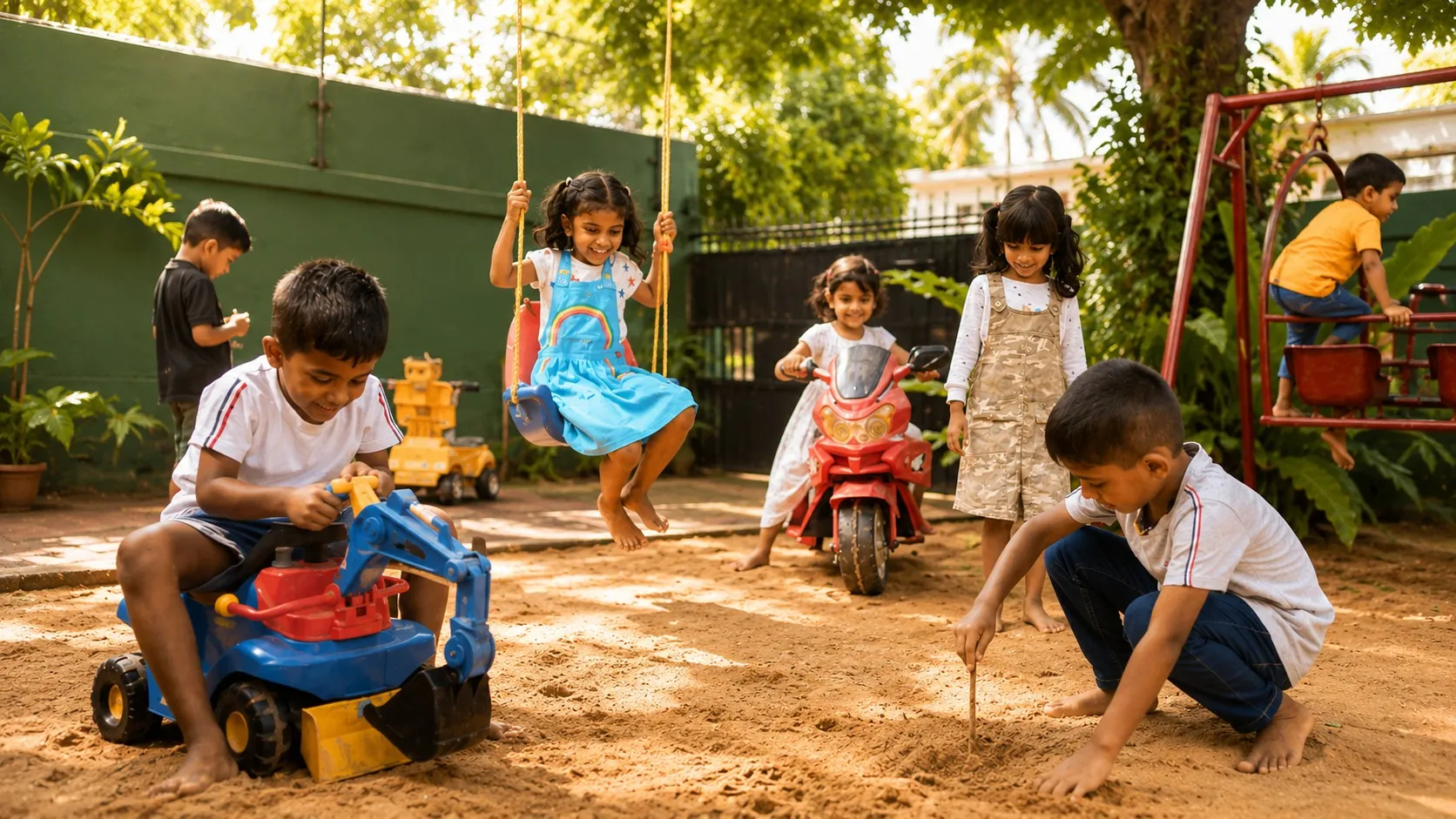 Children happily occupied at MIMS Day Care in Ratmalana.